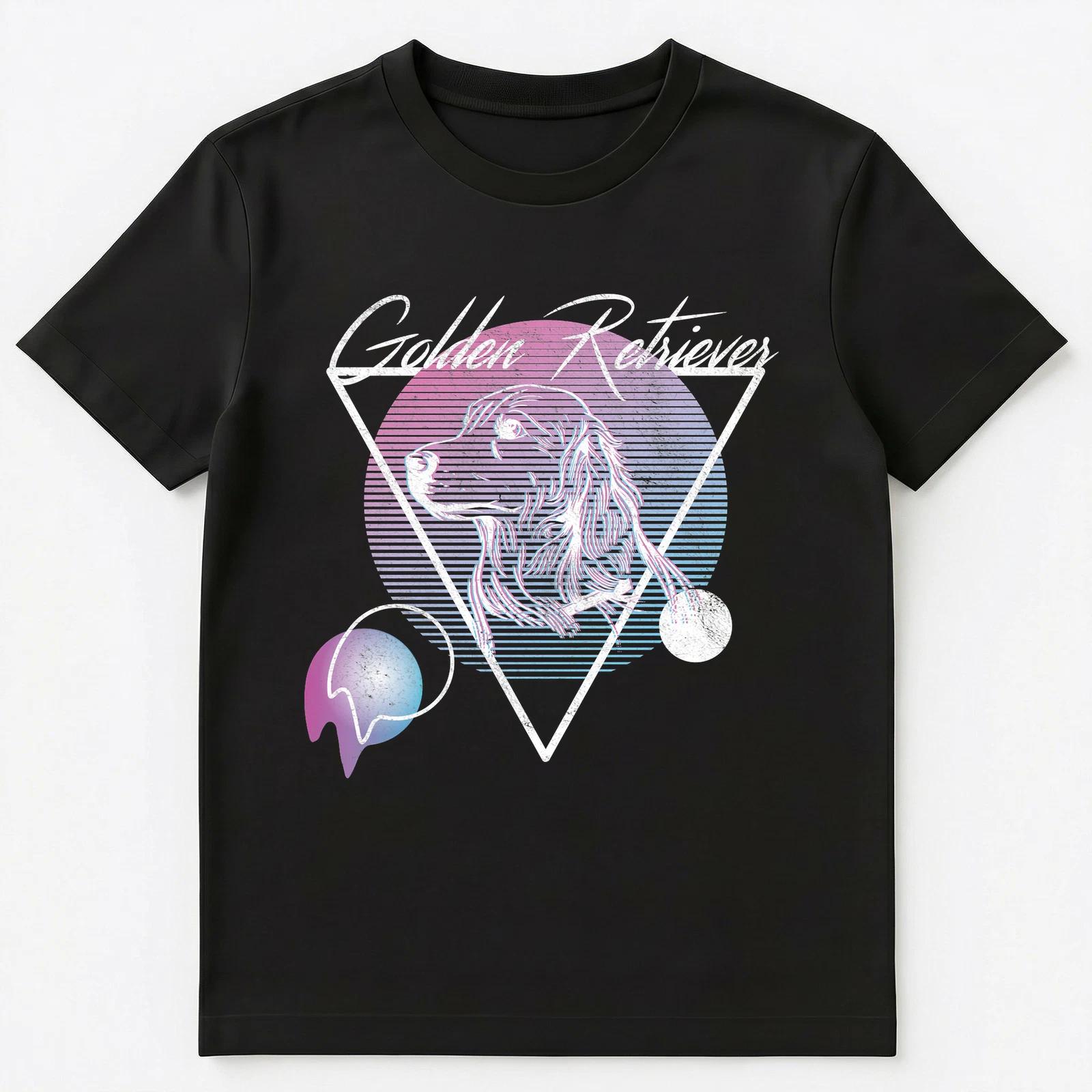 

Golden Retriever Vaporwave Aesthetic Art Style Unisex T-Shirt XL