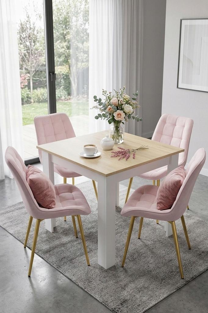 BERA Chair - Light Pink Velvet / Gold Legs X 1