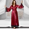 Women Sexy Silk Kimono Dressing Gown Bath Robe Babydoll Sxey Lingerie Set Nightdress