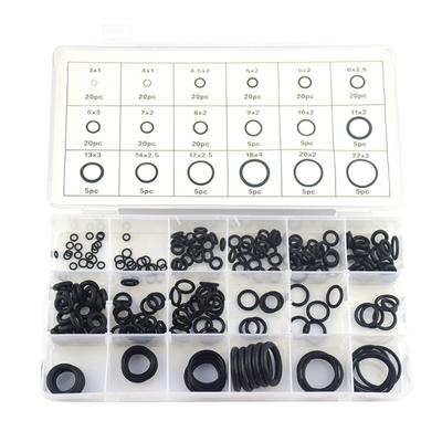 225 Stück Schwarzer Gummi Sortiertes O-Ring-Set Dichtringe für Maschinen Verbinder Sanitär & Autoreparaturwerkzeug Schnelle Reparatur