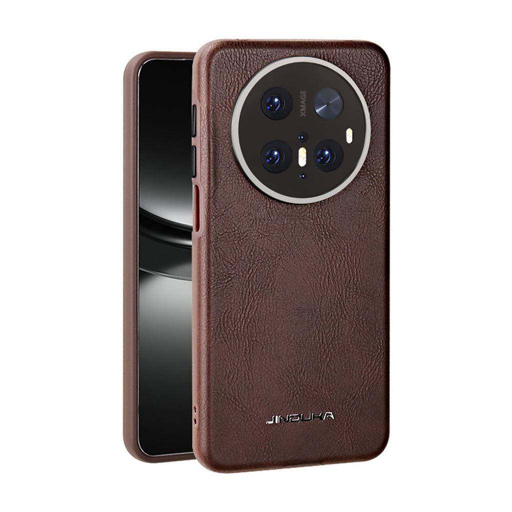 Capa Vintage de Couro Liso Para Huawei Mate 60 70 Pro+ Plus Capa Magnética Business Para Carregador Sem Fio Magsafe Suporte