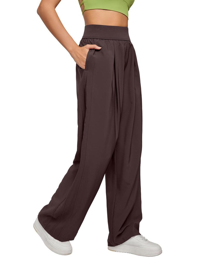 Lockere High-Waist Yoga-Hose mit weitem Bein - Schlankmachend, Atmungsaktiv, Outdoor-Fitnessbekleidung