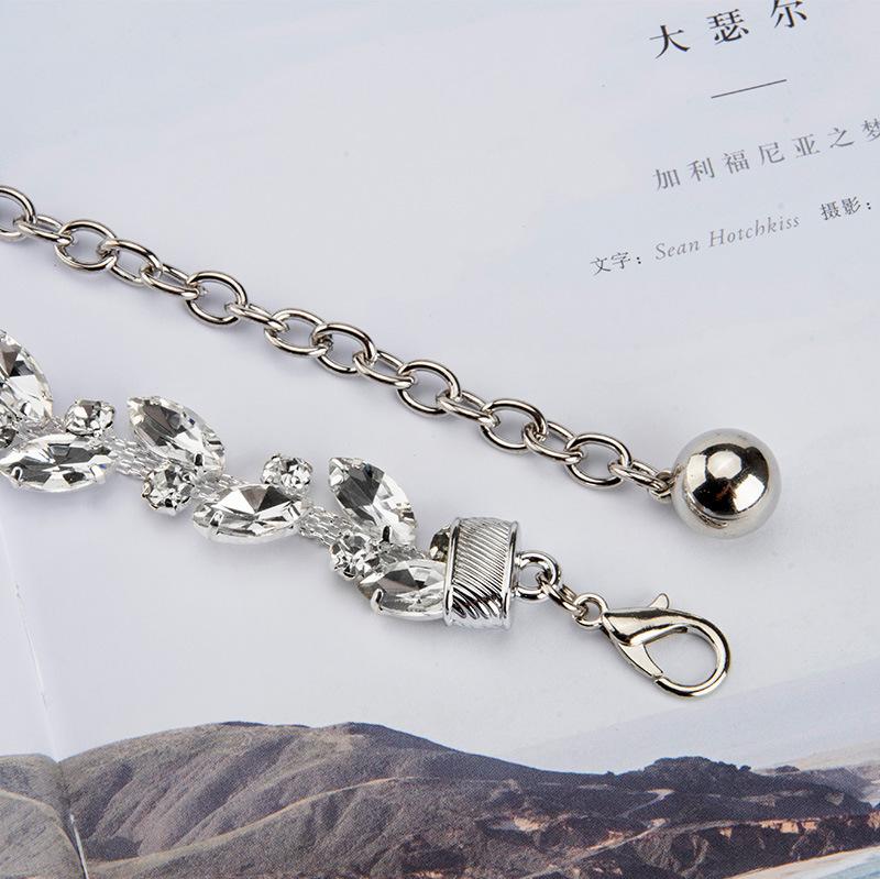 European and American Rhinestone Inlaid Waist Chain Women's Fashionable High-end Versatile Dress Decorate Metal Body Chain Women