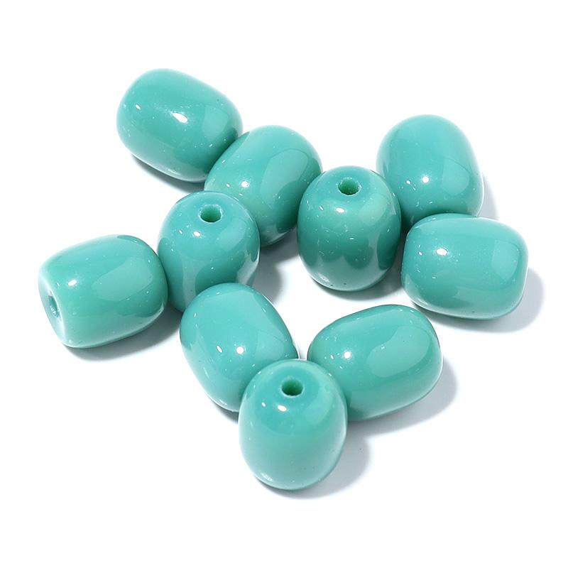 30pcs Oval Cylindrical Glass Beads Solid Color Loose Spacer Beads For Jewelry Making DIY Bracelet Necklace Earrings Accessory