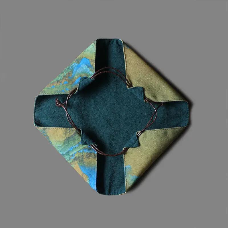 Čínský čajový konvička Šálek Úložná taška Přenosný venkovní cestovní balíček Látková taška Nádoby Balíček Gaiwan Čajová sada Útulné Útulné