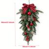 1pc, Artificial Christmas Teardrop Swag, 54.86 Cm Christmas Pine Cones Red Berries Swag Decoration Teardrop Swag Pendant, Scene Decor,Christmas Decor