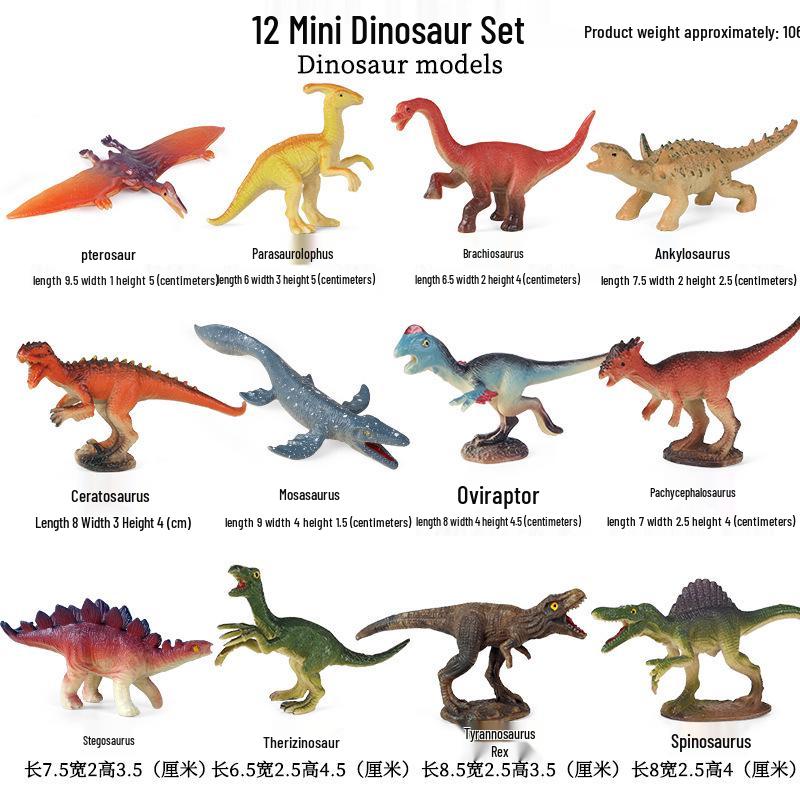 Realistic Mini Dinosaur Toy Set - T. Rex, Velociraptor, Triceratops, Mosasaurus, Ankylosaurus, Pterodactyl