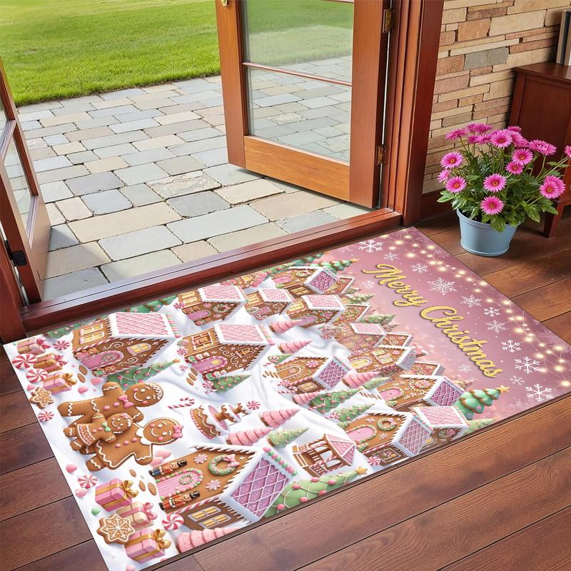 Christmas Printed Square Area Rug Soft Non Slip Floor Carpet For Bedroom Holiday Gift