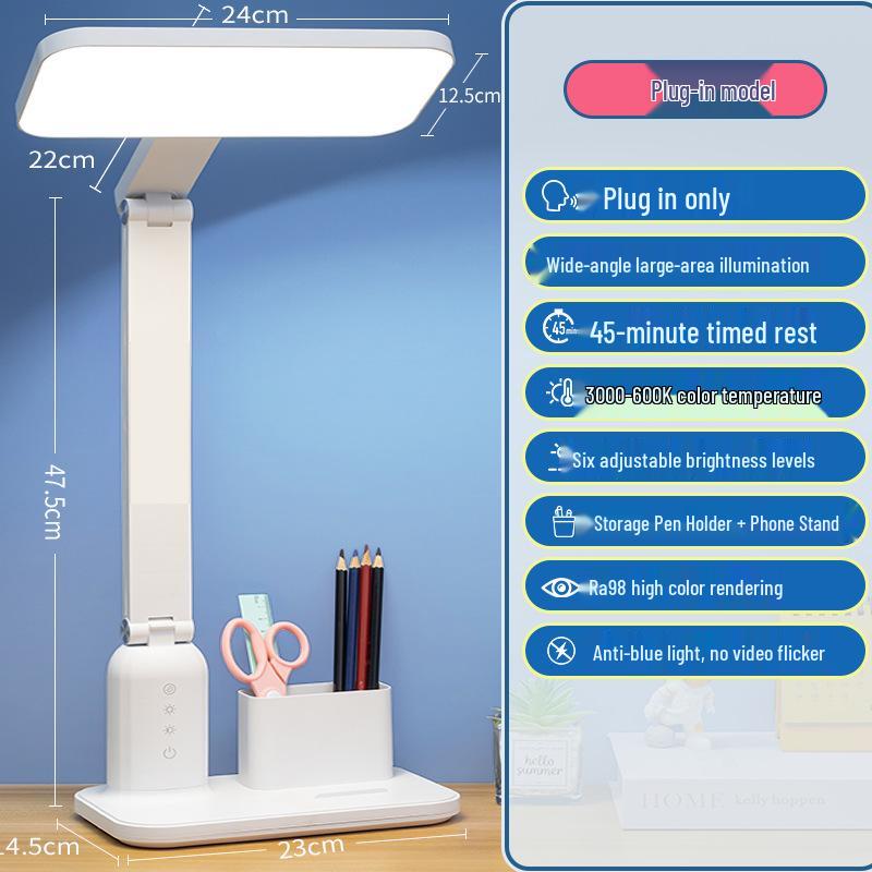 Rechargeable & Plug-in Desk Lamp for Students with Voice Control & Digital Display, Eye Protection, AA Certified, Special Gift Edition.