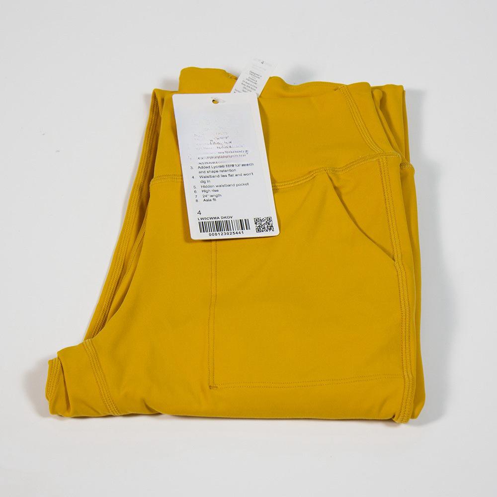 Lulu High-Waist Nylon Yoga Capri Pants with Outer Pocket