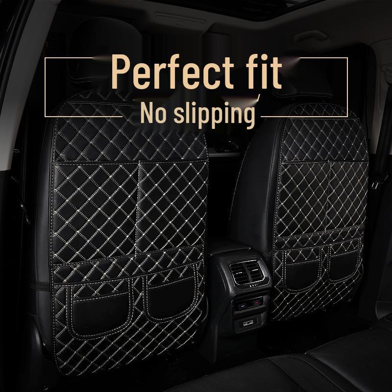 Child Car Seat Back Protector with Storage - Anti-Kick and Wear Pad