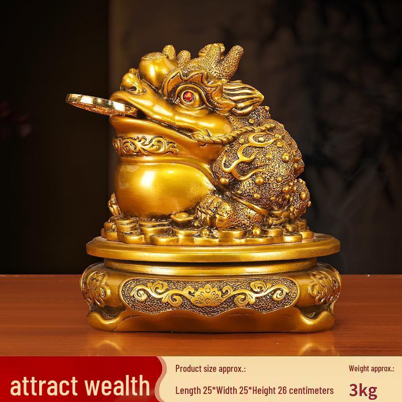 Golden Toad Treasure Bowl - Money-Attracting Decor for Home or Office