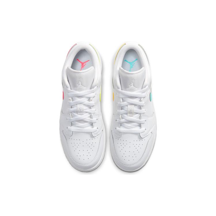 New Jordan 1 Low White Neon GS CW7035-100