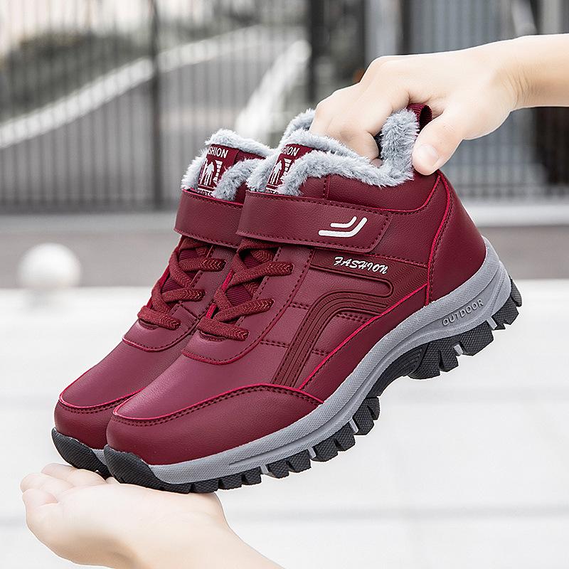 Cotton Shoes Winter Velvet Warm Non-slip Waterproof Medium Walking Shoes Mother Shoes Sports Snow Boots