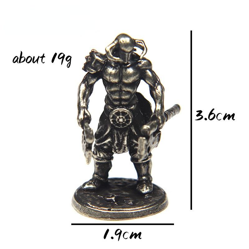 Weißes Kupfer Metall Solider Miniaturen Figur Vintage Starke Männer Krieger Ornament Desktop Dekoration Zubehör Spielzeug Geschenk