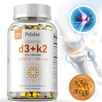 Vitamin D3+K2 Softgels 10000 IU - Immune Support Bone Health Anti-Inflammatory