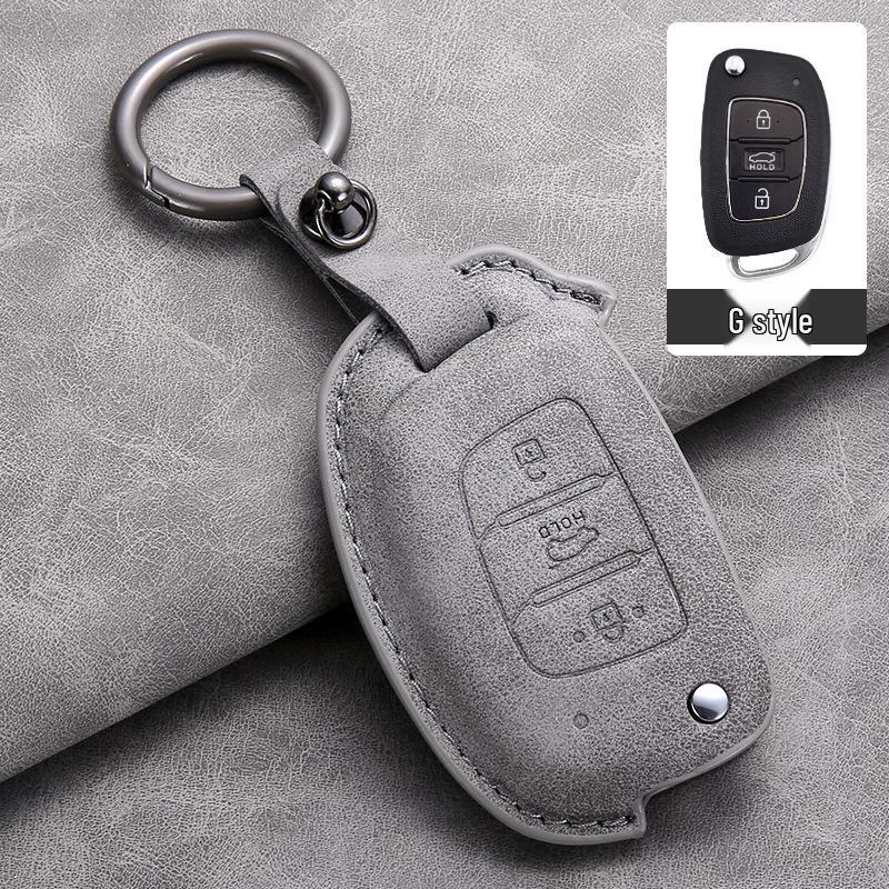 Nyckelfodral i läder för Hyundai: Kompatibel med IX35, Elantra, Mistra, Veloster, IX25, Verna