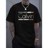 Ανδρικό Casual T-Shirt Ευρωπαϊκών Μεγεθών, Δημιουργικό Στυλ με Σχέδιο Γραμμάτων, Κοντομάνικο, Κομψό και Ευέλικτο, Για την Άνοιξη και το Καλοκαίρι