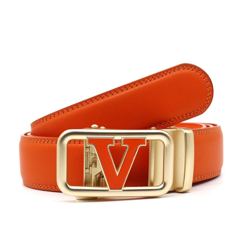 Špičkový pánský kožený pásek s automatickou přezkou z hovězí kůže - Všestranný módní doplněk