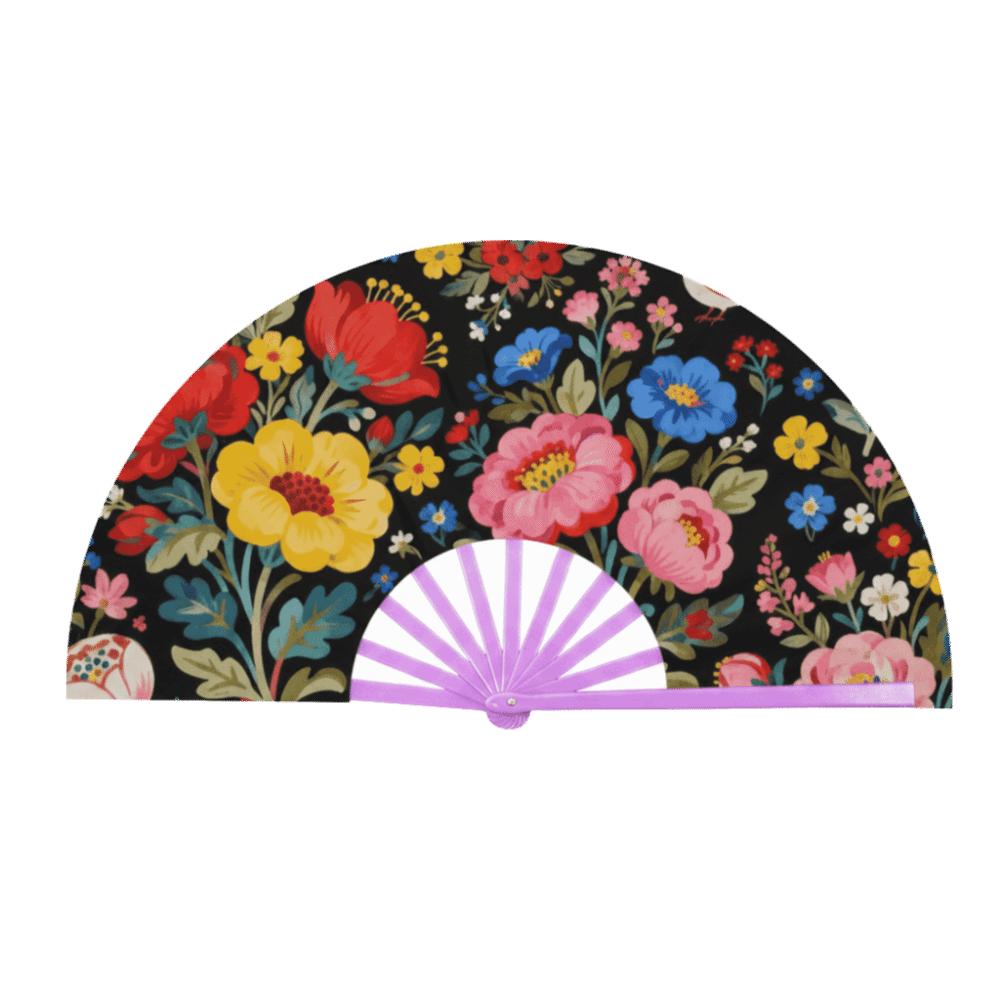 Decoration Flower Folding Fan Spanish Collapsible Hand Fan Elegant Cloth Shell Fan  Party Gift