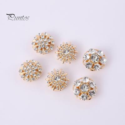 1/6 stuks damesknoopjes, glanzende manchetknopen met strass, drukknopen, verwijderbare knoopjes, overhemdjurkaccessoires