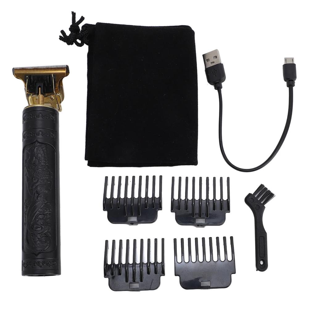 Hair Trimmer Set T Blade Smoothly Accurate Cutting Electric Hair Clipper Set with 4 Guiding Combs for Home Salon