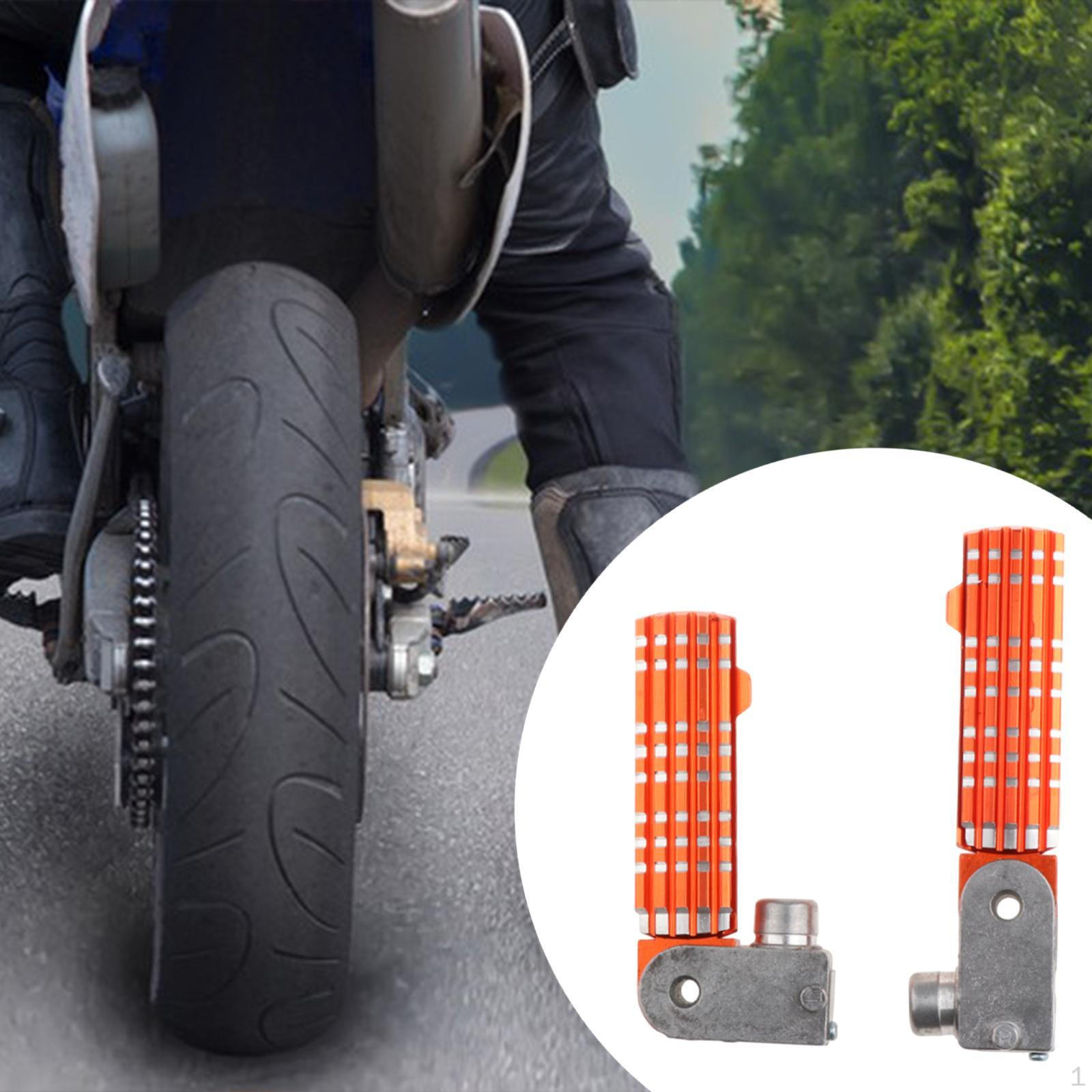 

2 шт. Подножки для задних ног мотоцикла складные нескользящие педальные доски аксессуары прочные легкие оранжевый