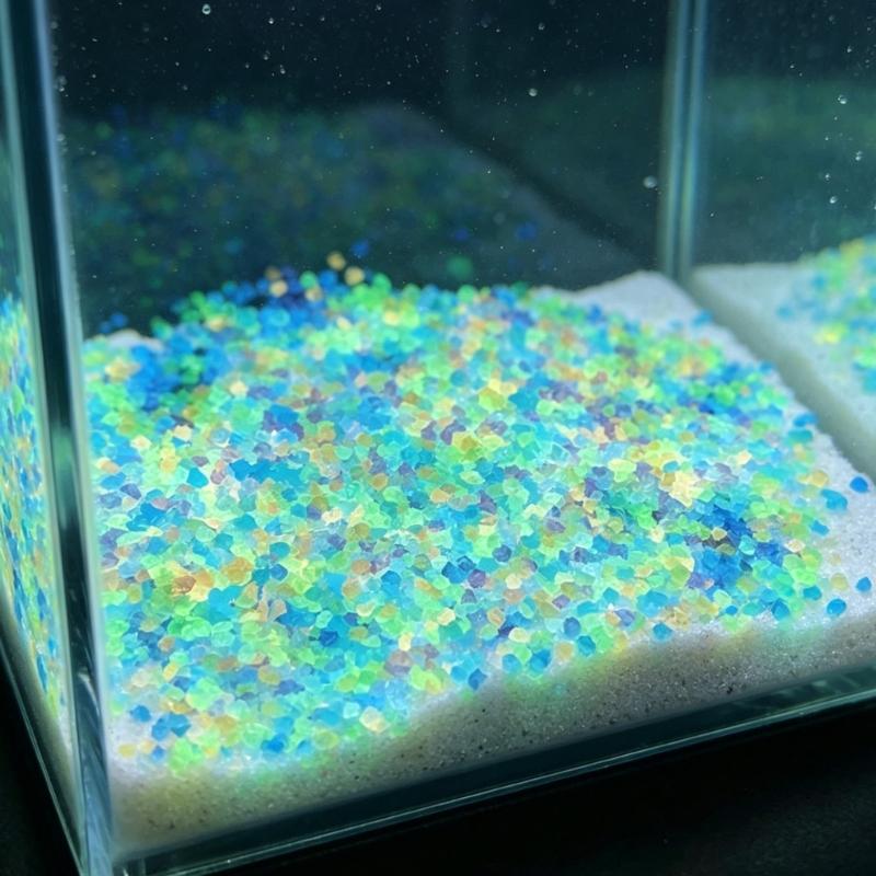 Fish Tanks Glowing Stone Decors, 3-5 Mm Resins Gravel for Aquariums Bottom Coverage, Pond Accent and Layer Water Features
