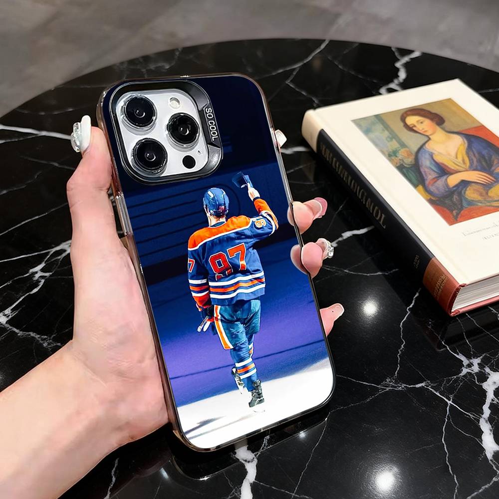 Connor McDavid  Phone Case For iPhone 17,16,15,14,13,12,11 Plus,Pro Max,XS,Colored Silver Plated Inside Cover