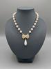 KAVNAR Elegant Pearl Necklace Gold Plated Cubic Zirconia for Women Daily Wear Gift
