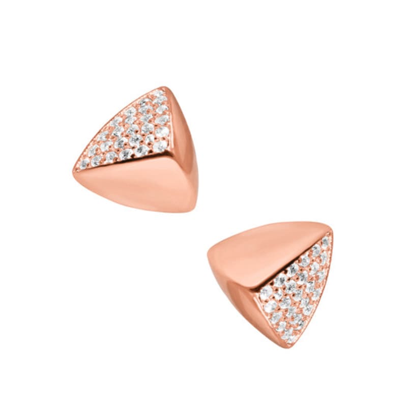 

TARI MACOI [S by Tari] Triangular Volume Earrings - Rosegold Rosegold
