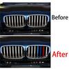 3-Color Exterior Front Grille Grill Strips Trim 3X Fit For BMW X6 E71 2013-2014