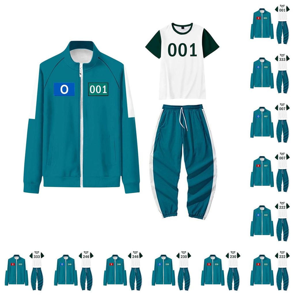 Child Zipper Sweatshirt Hoodie Sports Casual Sweatshirt And Trousers And Short Sleeve Shirts Set