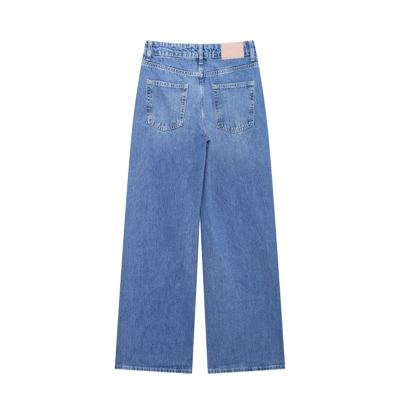 Spring New Style Women's Clothing Fashionable Simple High Waist Wide Leg Jeans