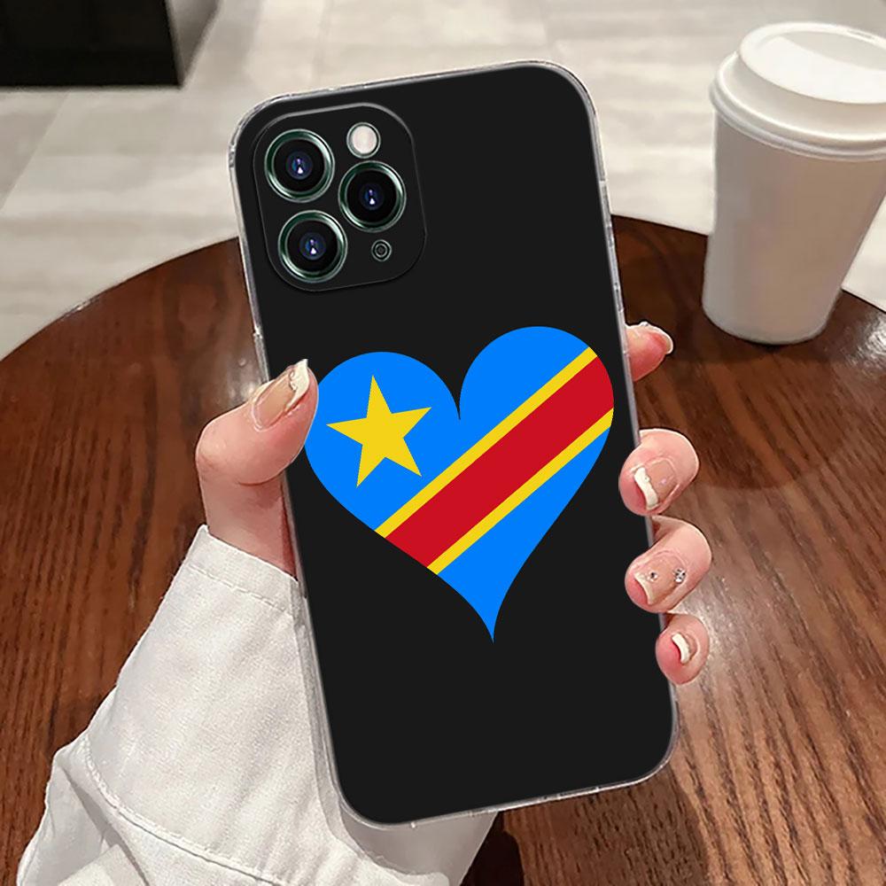 Demokratische Republik Kongo Flagge Hülle Für Apple iPhone 17 16 15 14 13 12 11 Pro Max 16 Plus 16E 17Air 17Pro Handyhülle Silikon