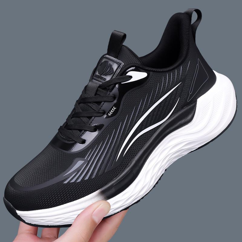 

2025 Versatile Breathable Leather Running Shoes - Lightweight, Shock-Absorbing, Youth Casual Men s Soft Sole Sneakers Size 44