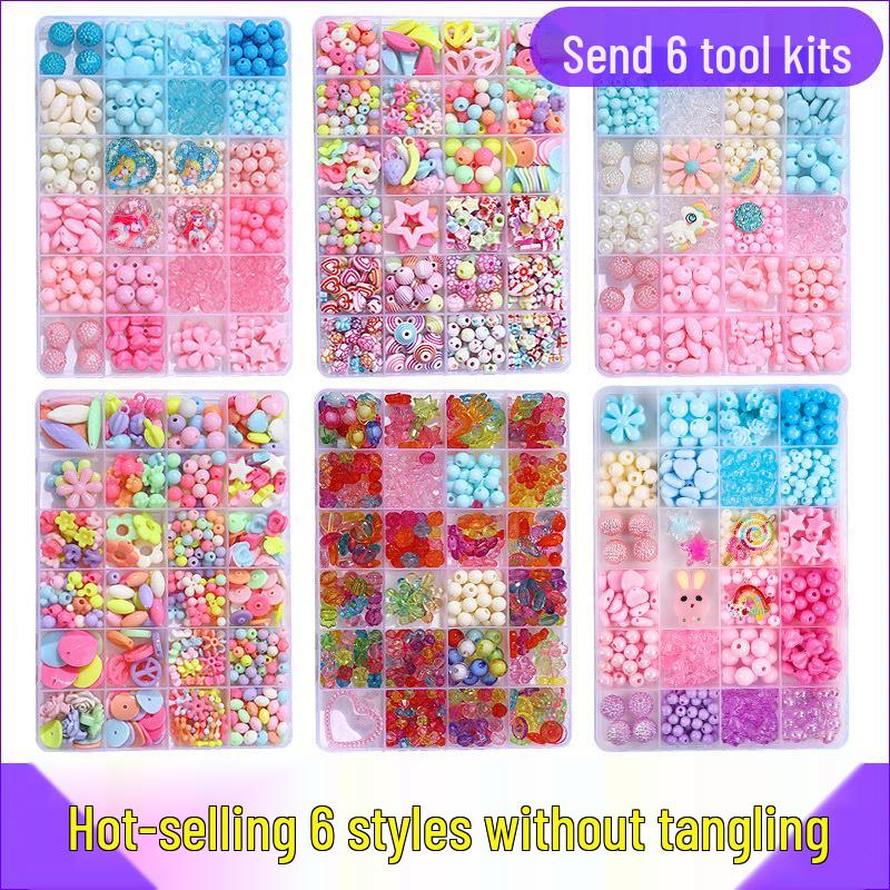 Beaded Toy Kit for Girls: DIY String Beads for Handmade Necklaces - Educational Birthday Gift