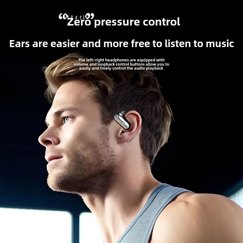 Knochenleitung Ohrhänger Ohr Kabelloses Bluetooth Headset Sport Komfort, Kein Gefühl und Lange Akkulaufzeit