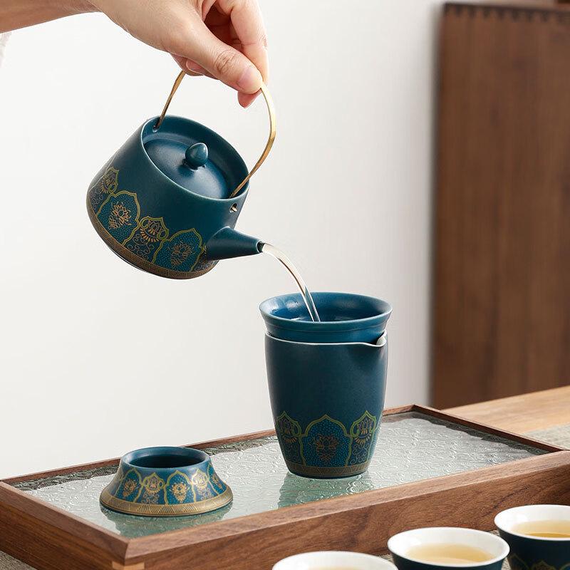 OIMG Ceramic Kung Fu Tea Set Gift Box