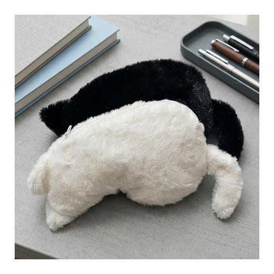 Cat-Shaped Plush Pencil Case, Pencil Case, Large Capacity, Fluffy, Cat Pen Holder, Pen Holder, Stylish, Active Pouch, Multifunctional, Cosmetic