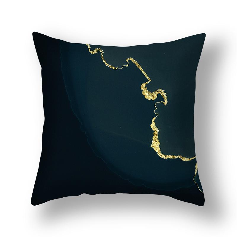 45x45cm Nordic Ins Abstract Gold Blue Marble Print Cushion Cover Sofa Office Seat Lumbar Pillow Cover Home Decoration