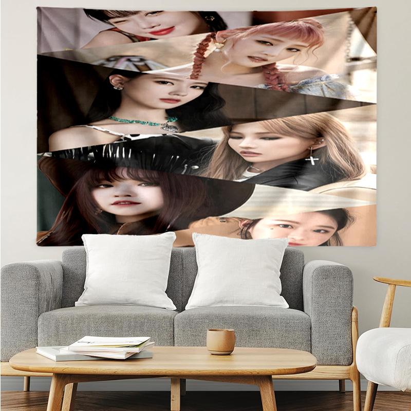 1PC Kpop Idle Group Dynasty Quick-Dry Tapestry, Unique Design Tapestry, Suitable for Bedroom,Livingroom, Playroom,Heartwarming Holiday Gifts