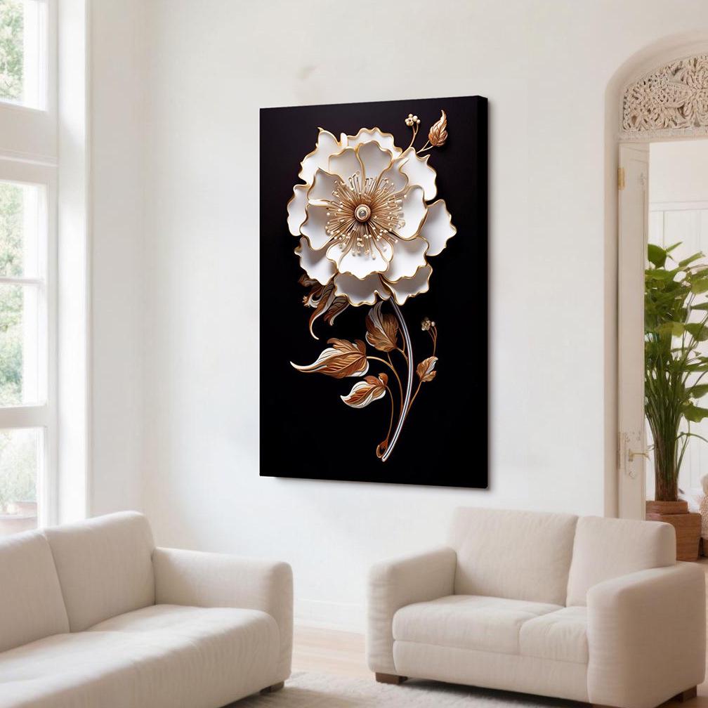 American Luxury Floral Headboard Painting - Modern Bedroom Wall Décor