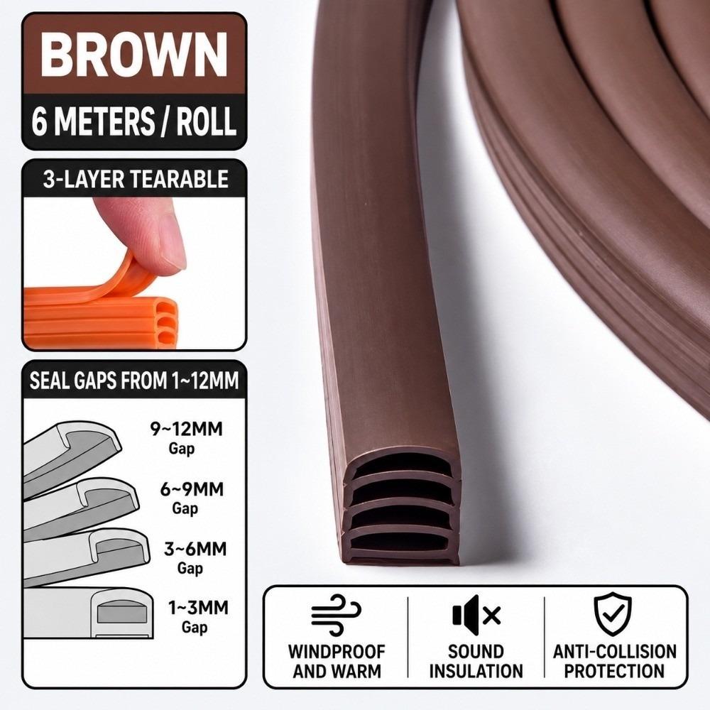 Flexible Door Seal Strip Anti-Collision Door Gap Seal Window Door Frame Sealing