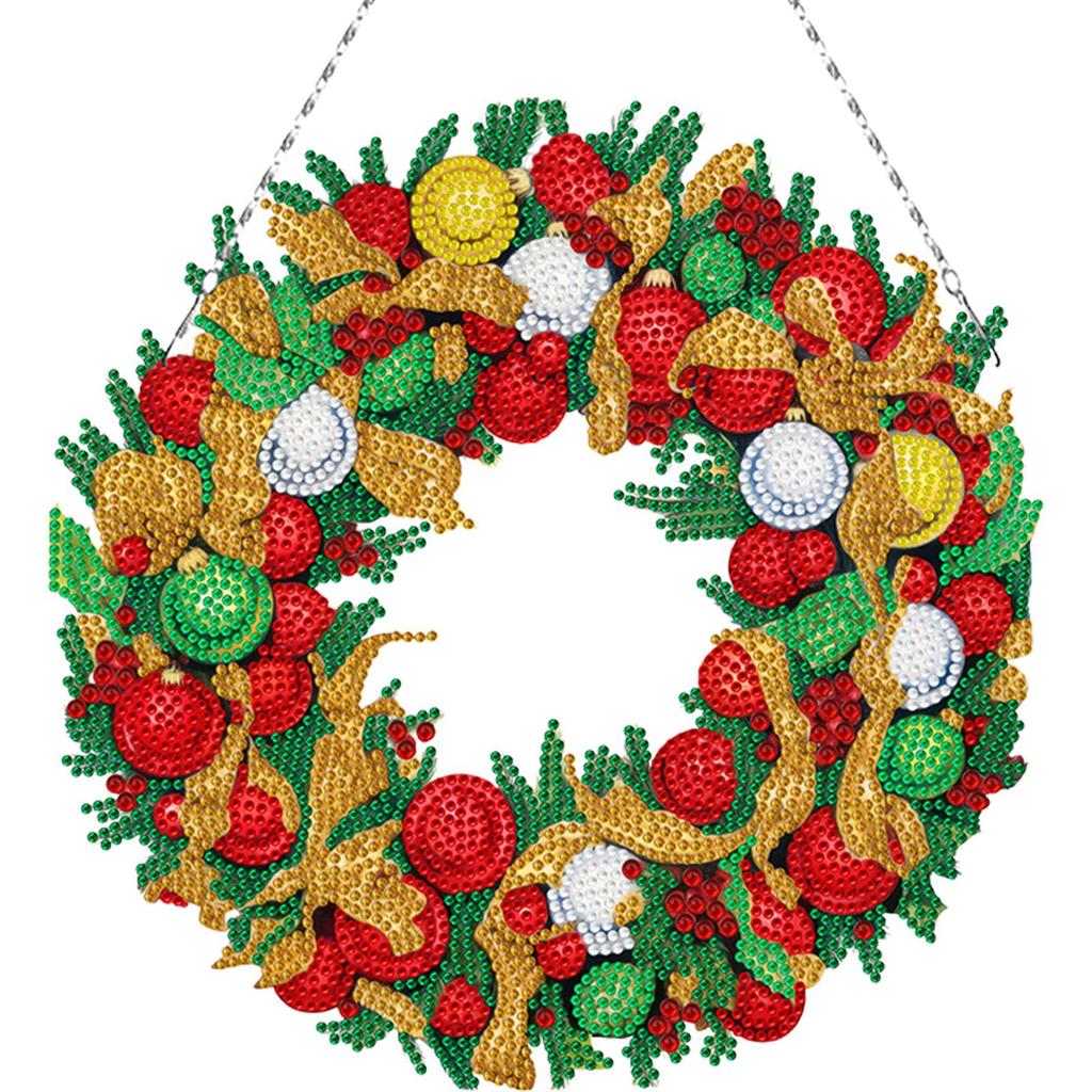 Special Shaped Christmas Decor Diamond Art Painting Garland Kit Diamond Painting Wreath Ornament for Home Window Door Decor Gift