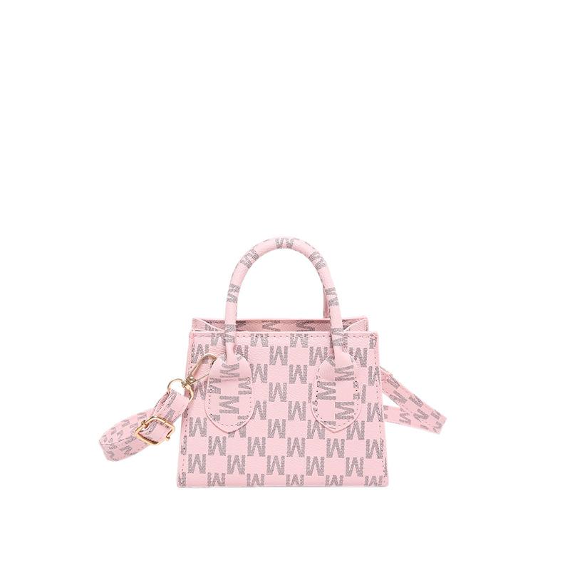 

Ретро контрастна кольорова жіноча сумка з буквеним друком 2024 осінь нова сумка для мобільного телефону модна сумка через плече рожевий