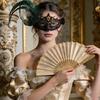 Diamond Decorated Masquerade Mask Elegant Phantom Mask Peacock Feather Mask  Costume Party