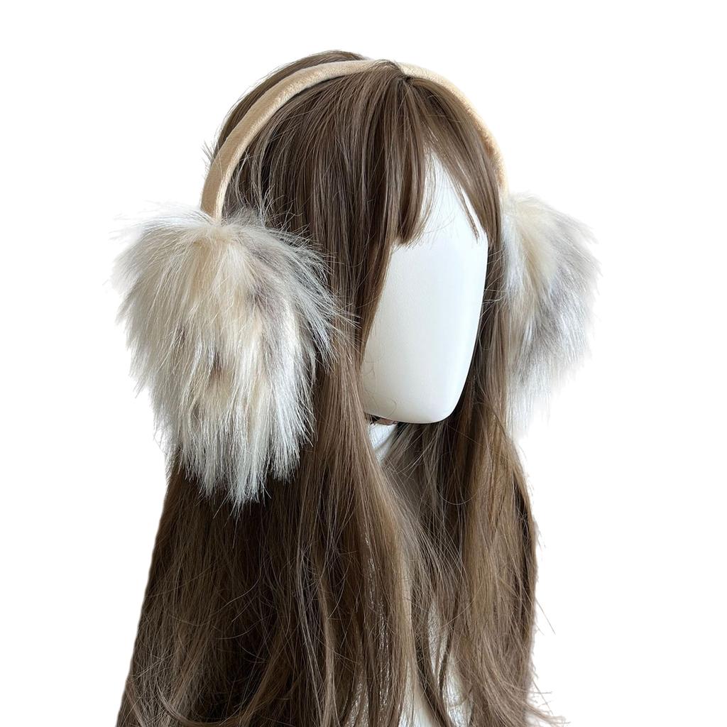 Bowknot Plush Ear Muffs for Cold Weather Fashion Ear Protective Ear Warmers Thick Furry Ear Muff for Women Skiing Hiking