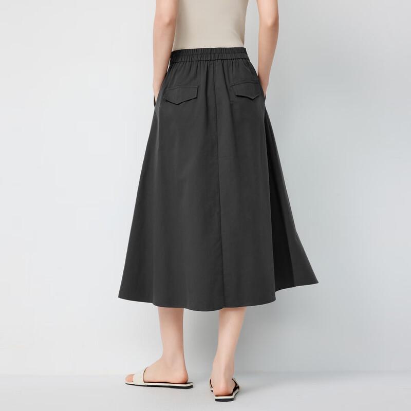 Elva' Island Women's High-Waist A-Line Midi Skirt