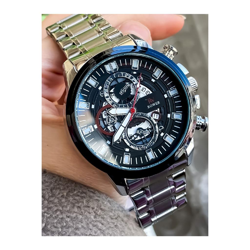 Neue Saison Silberfarbene Metallkordel Herrenuhr mit Armband als Geschenk